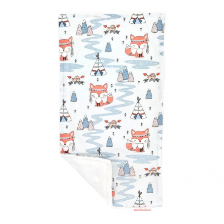 Toalla de lactancia con estampado Zorrito tipi azul en petitmandarina.com