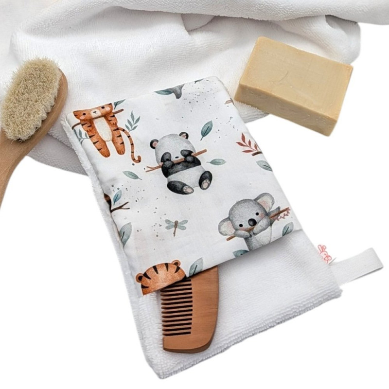 Manopla baño bebé Animales baby en petitmandarina.com