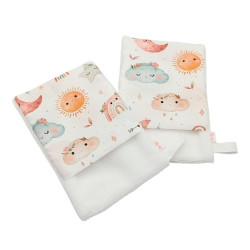 Manopla baño bebé Cielo boho Flor en petitmandarina.com