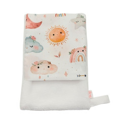 Manopla baño bebé Cielo boho Flor en petitmandarina.com