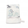 Manopla baño bebé Dinos Azul en petitmandarina.com