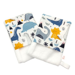 Manopla baño bebé Dinosaurios Colores en petitmandarina.com