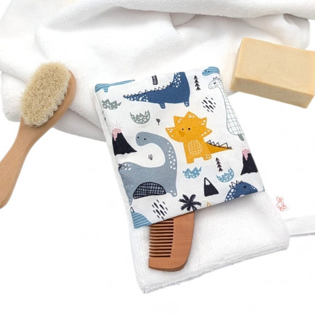 Manopla baño bebé Dinosaurios Colores en petitmandarina.com
