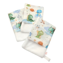 Manopla baño bebé Dragones acuarela en petitmandarina.com