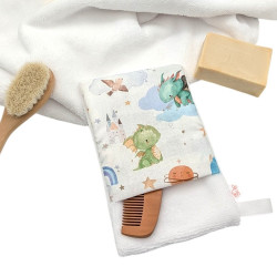 Manopla baño bebé Dragones acuarela en petitmandarina.com