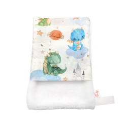 Manopla baño bebé Dragones acuarela en petitmandarina.com