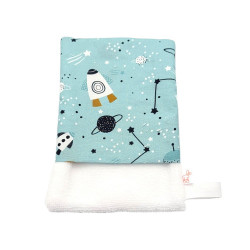 Manopla baño bebé Espacio Azul en petitmandarina.com