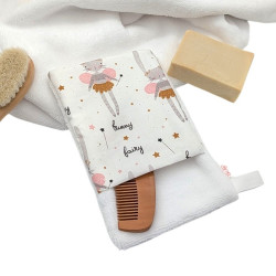 Manopla baño bebé Hada conejita en petitmandarina.com
