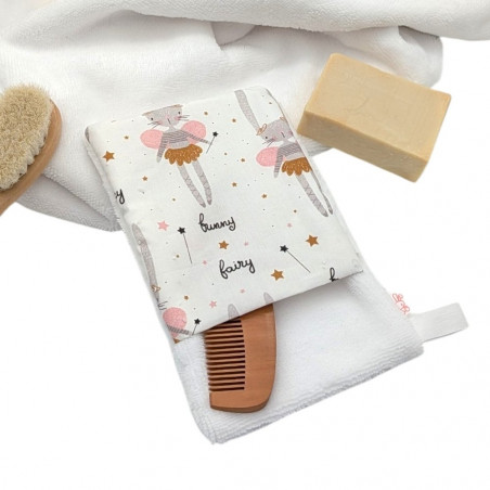 Manopla baño bebé Hada conejita en petitmandarina.com