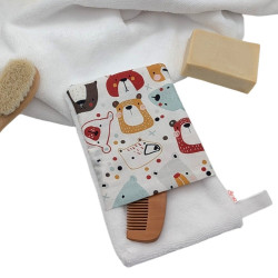 Manopla baño bebé Osos topos en petitmandarina.com