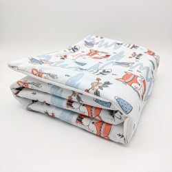 Cambiador de paseo acolchado estampado zorrito tipi azul en petitmandarina.com