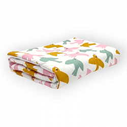 Cambiador de paseo acolchado estampado pájaros en petitmandarina.com