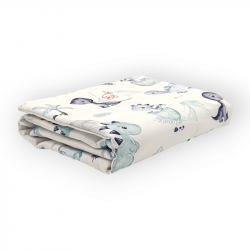 Cambiador de paseo acolchado estampado dinos azul en petitmandarina.com