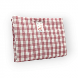 Cambiador de paseo acolchado estampado Vichy rose en petitmandarina.com