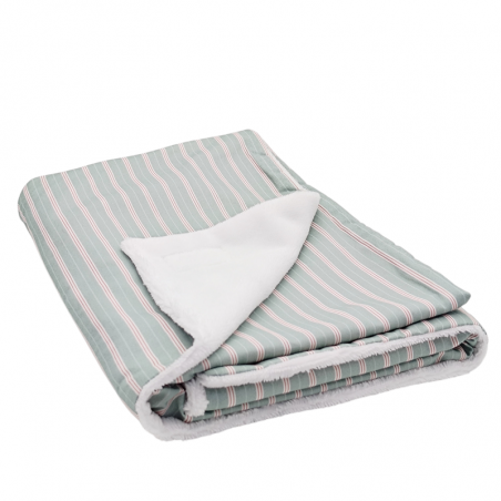 Manta arrullo para bebe estampado rayas dusty mint en petitmandarina.com