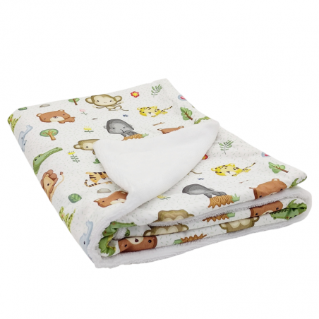 Manta arrullo para bebe estampado animalitos en petitmandarina.com