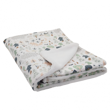 Manta arrullo para bebe estampado bosque pastel en petitmandarina.com