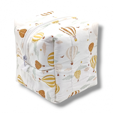Neceser cubo acolchado estampado globos aerostáticos en petitmandarina.com