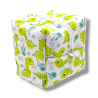 Neceser cubo acolchado estampado dinos verde en petitmandarina.com
