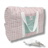 Bolsa de maternidad y fin de semana estampado rayas old rose en www.petitmandarina.com