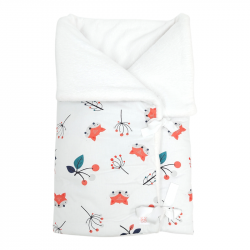 Saco para bebe convertible en manta estampado zorritos en petitmandarina.com