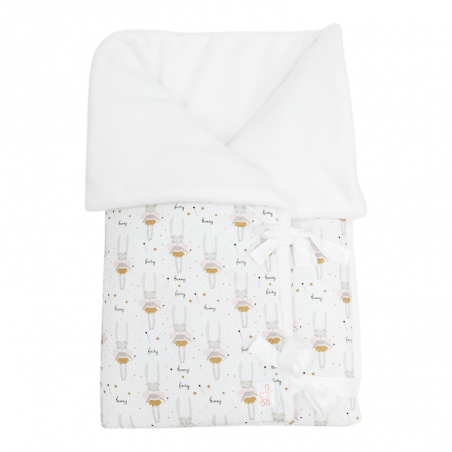 Saco para bebe convertible en manta estampado hada conejita en petitmandarina.com