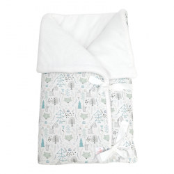 Saco para bebe convertible en manta estampado bosque azul en petitmandarina.com