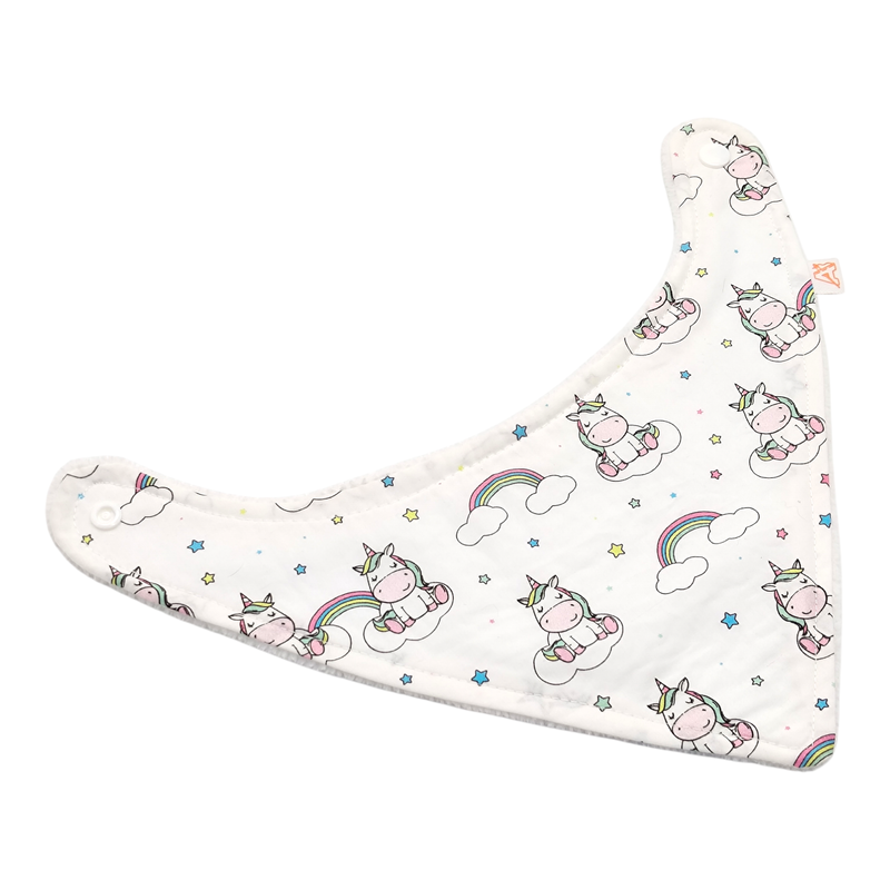 Babero bandana bebé estampado ños unicornios en petitmandarina.com