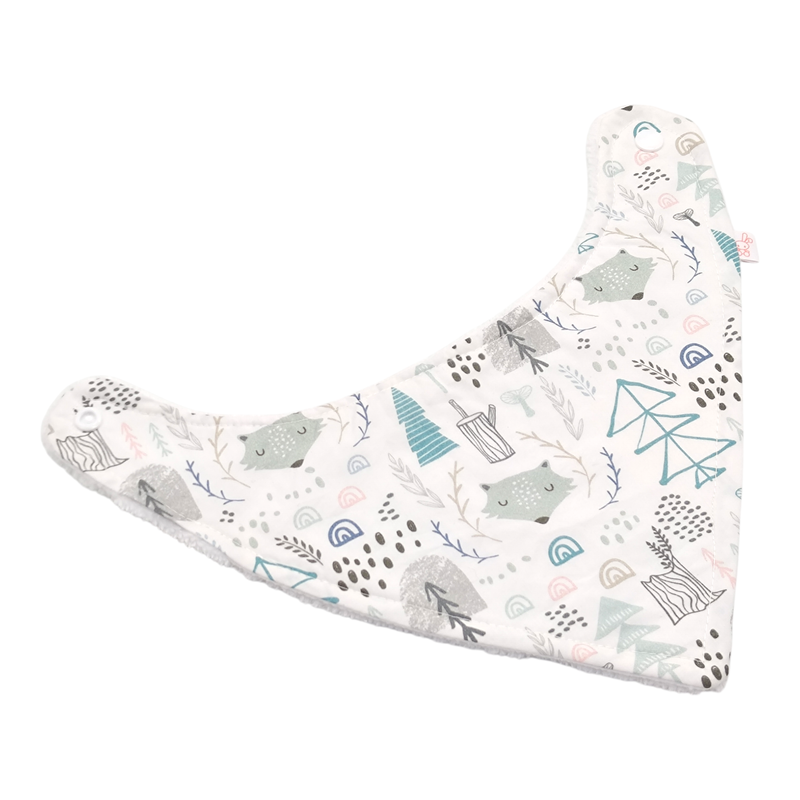 Babero bandana bebé estampado e azul en petitmandarina.com