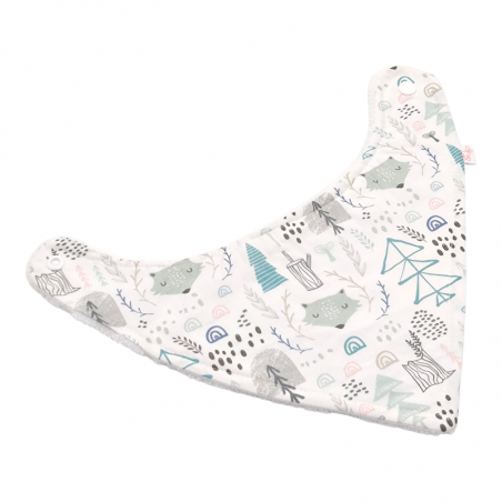 Babero bandana bebé estampado e azul en petitmandarina.com
