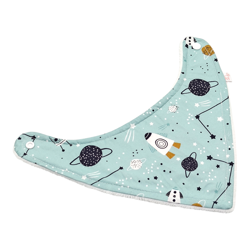 Babero bandana bebé estampado io azul en petitmandarina.com