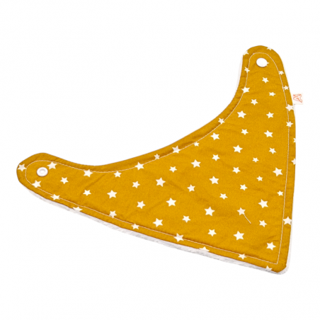 Babero bandana bebé estampado llas mostaza en petitmandarina.com