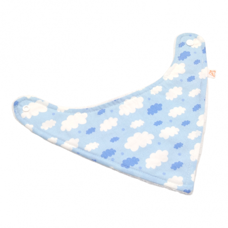Babero bandana bebé estampado  azul en petitmandarina.com