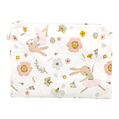 Neceser plano impermeable estampado conejita bailarina en petitmandarina.com