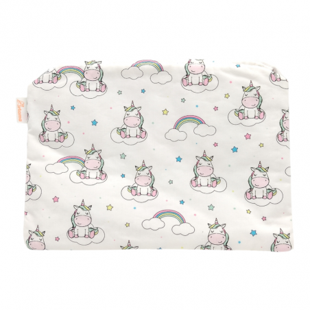 Neceser plano impermeable estampado pequeños unicornios en petitmandarina.com