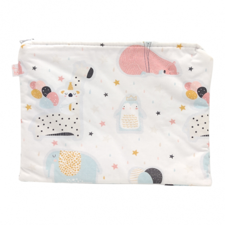 Neceser plano impermeable estampado fiesta pastel en petitmandarina.com
