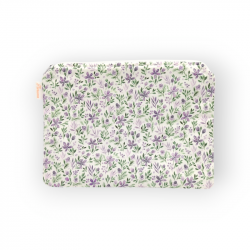 Neceser plano impermeable estampado flores lila en petitmandarina.com
