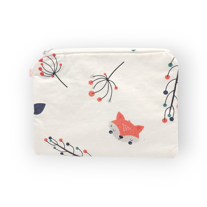 Neceser plano impermeable estampado zorritos en petitmandarina.com