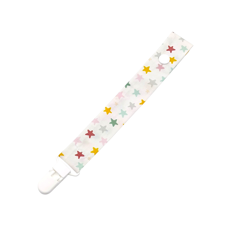 Chupetero estampado  Estrellitas de colores en petitmandarina.com