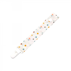 Chupetero estampado  Topitos pastel en petitmandarina.com