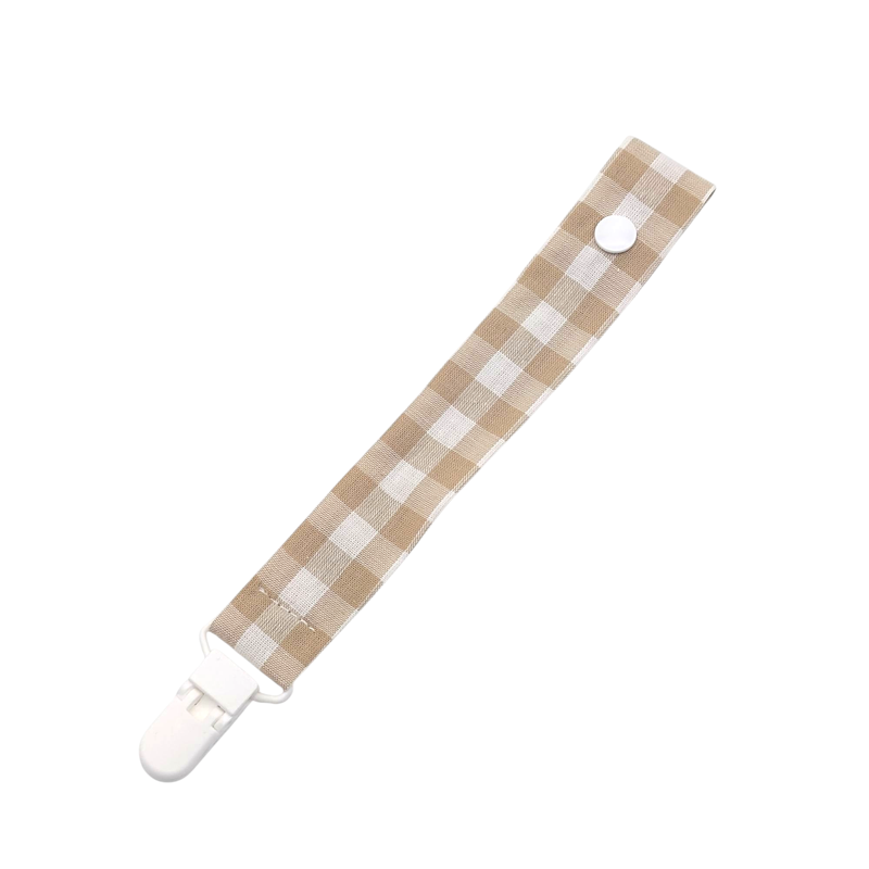 Chupetero estampado  Vichy sand en petitmandarina.com