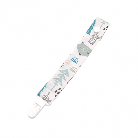 Chupetero estampado  Bosque Azul en petitmandarina.com