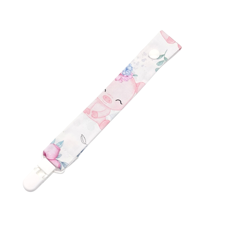 Chupetero estampado  Cerditos flor en petitmandarina.com