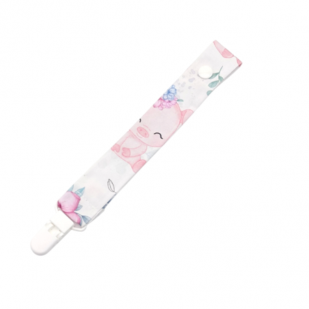 Chupetero estampado  Cerditos flor en petitmandarina.com