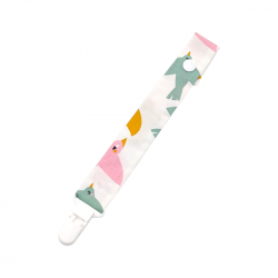 Chupetero estampado  Pájaros en petitmandarina.com