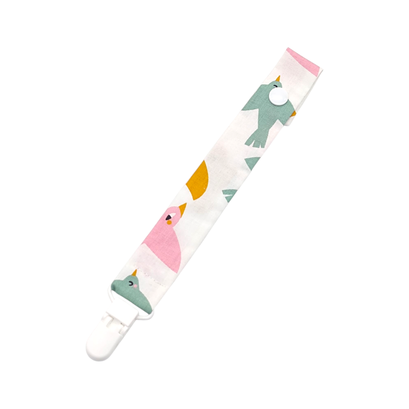 Chupetero estampado  Pájaros en petitmandarina.com