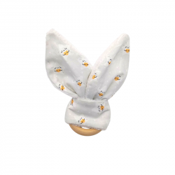 Mordedor orejas para bebe con estampado Estrellas dormilonas en petitmandarina.com