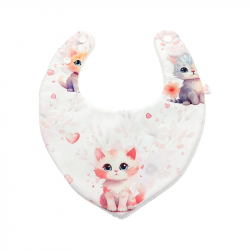 Babero bandana bebé estampado gatitos acuarela en petitmandarina.com