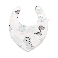 Babero bandana bebé estampado dinos azul en petitmandarina.com