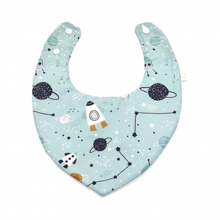 Babero bandana bebé estampado espacio azul en petitmandarina.com